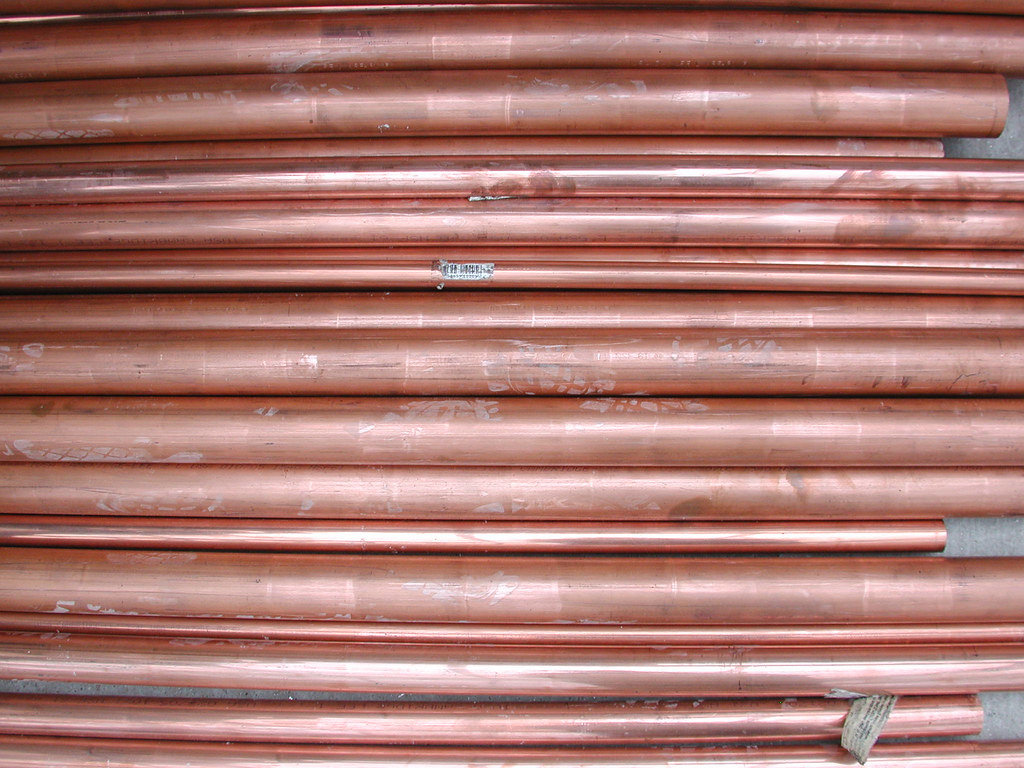 Copper plumbing pipes and valves